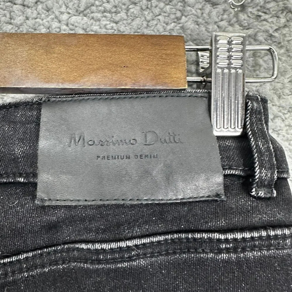 Massimo dutti jeans womens 2 black low rise skinny stretch minimalist basic - Picture 6 of 7